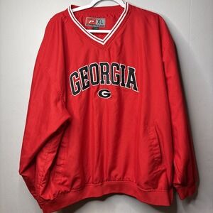 Vintage Pro Player Georgia Bulldogs Windbreaker Pullover Jacket Gameday Mens XL